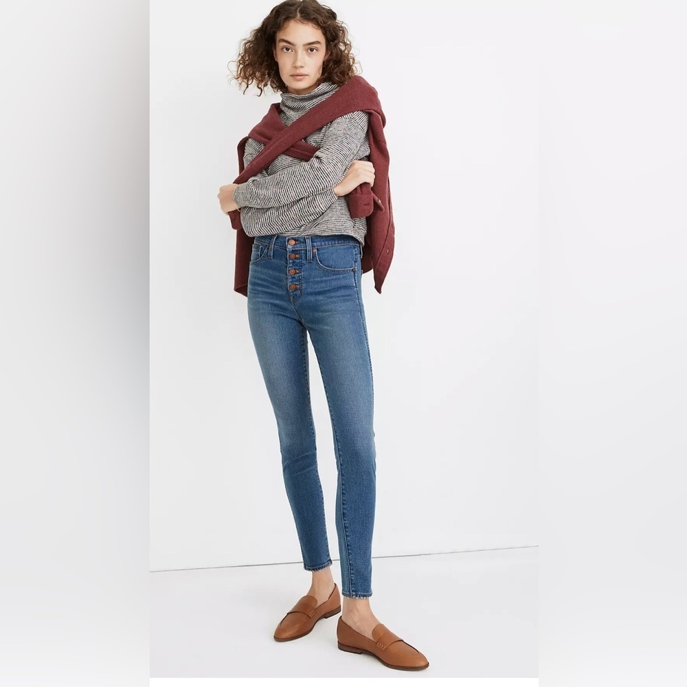 MADEWELL 10" High-Rise Skinny Jeans Button-Front TENCEL™ Denim Edition 25